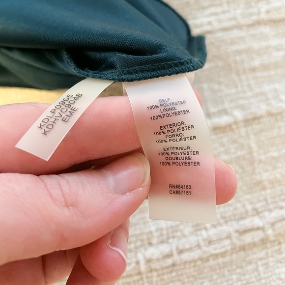 Emerald Asymmetrical V Neck Party Dress - Picture 5 of 6